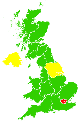 Click on a region for air pollution levels for 24/03/2000