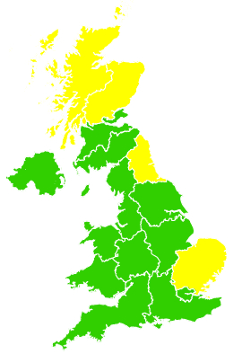 Click on a region for air pollution levels for 24/03/2004