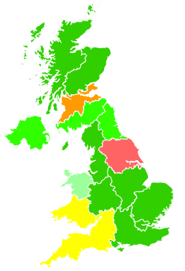 Click on a region for air pollution levels for 24/03/2006