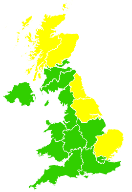 Click on a region for air pollution levels for 24/03/2009