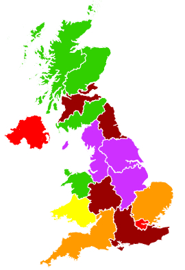 Click on a region for air pollution levels for 24/03/2012