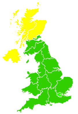 Click on a region for air pollution levels for 24/04/1993