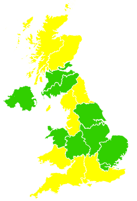 Click on a region for air pollution levels for 24/04/2001