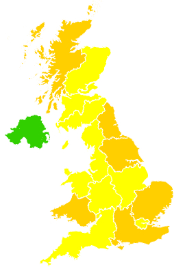 Click on a region for air pollution levels for 24/04/2009