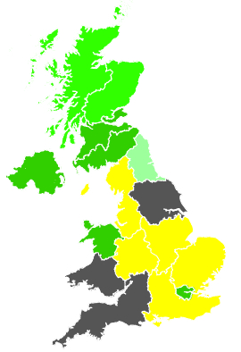 Click on a region for air pollution levels for 24/05/1987