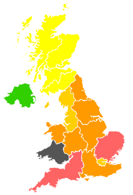 Click on a region for air pollution levels for 24/05/1989