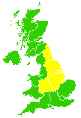 Click on a region for air pollution levels for 24/05/1998