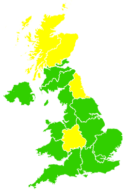 Click on a region for air pollution levels for 24/05/2003