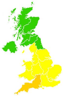 Click on a region for air pollution levels for 24/05/2004