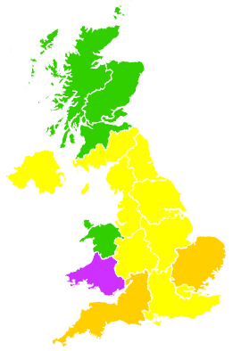 Click on a region for air pollution levels for 24/05/2010