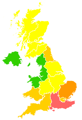 Click on a region for air pollution levels for 24/05/2012