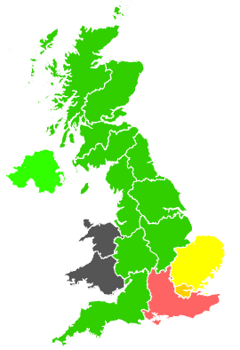 Click on a region for air pollution levels for 24/06/1989