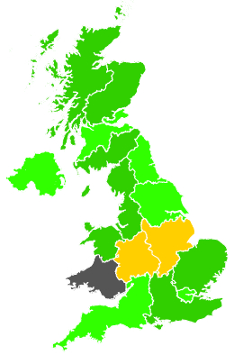 Click on a region for air pollution levels for 24/06/1990