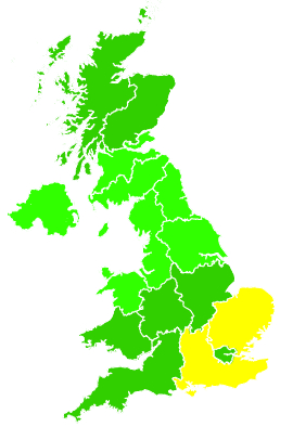 Click on a region for air pollution levels for 24/06/1998