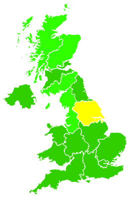 Click on a region for air pollution levels for 24/07/2005