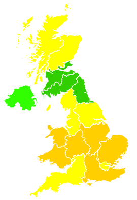 Click on a region for air pollution levels for 24/07/2006