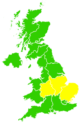 Click on a region for air pollution levels for 24/07/2007