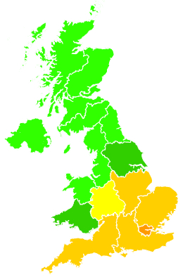 Click on a region for air pollution levels for 24/07/2012