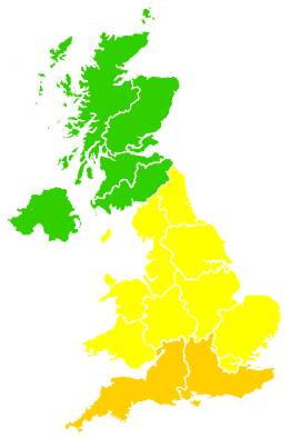 Click on a region for air pollution levels for 24/07/2014