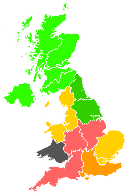 Click on a region for air pollution levels for 24/08/1990