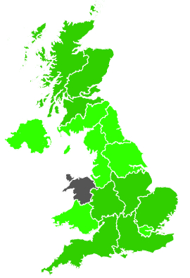 Click on a region for air pollution levels for 24/08/1996