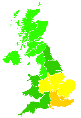 Click on a region for air pollution levels for 24/08/2016