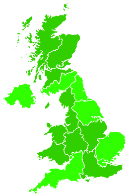 Click on a region for air pollution levels for 24/09/1995