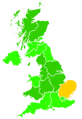 Click on a region for air pollution levels for 24/09/2008