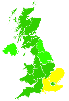 Click on a region for air pollution levels for 24/09/2011