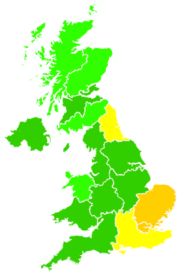 Click on a region for air pollution levels for 24/09/2013