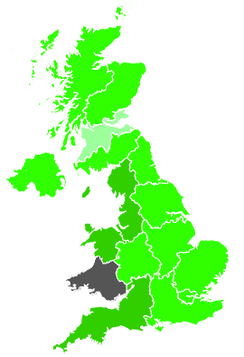 Click on a region for air pollution levels for 24/10/1990