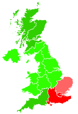 Click on a region for air pollution levels for 24/10/2012