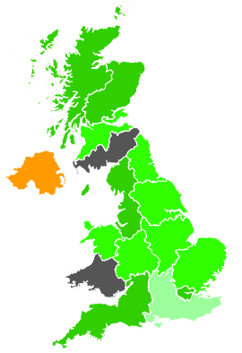 Click on a region for air pollution levels for 24/11/1989