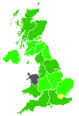 Click on a region for air pollution levels for 24/11/2000