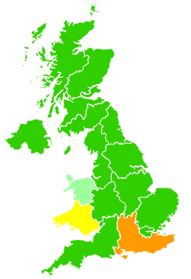 Click on a region for air pollution levels for 24/11/2022