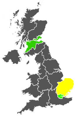 Click on a region for air pollution levels for 24/12/1977