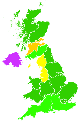 Click on a region for air pollution levels for 24/12/2010