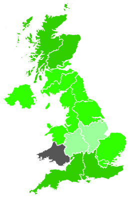 Click on a region for air pollution levels for 25/01/1988