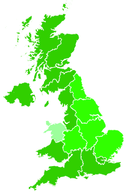 Click on a region for air pollution levels for 25/01/2023