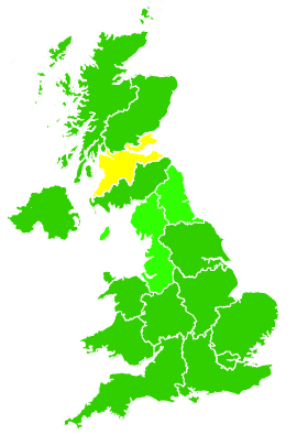 Click on a region for air pollution levels for 25/02/2010
