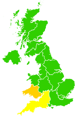 Click on a region for air pollution levels for 25/02/2017