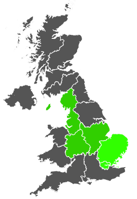 Click on a region for air pollution levels for 25/03/1986
