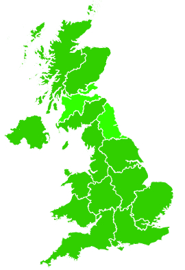 Click on a region for air pollution levels for 25/03/1995