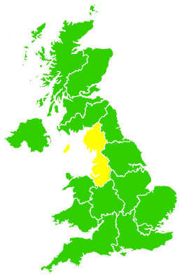 Click on a region for air pollution levels for 25/03/2009