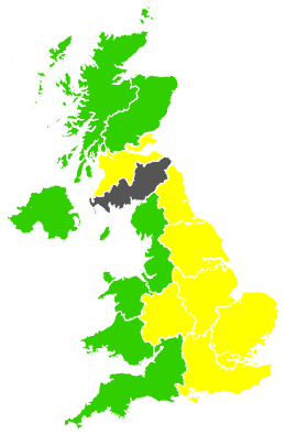 Click on a region for air pollution levels for 25/04/1999
