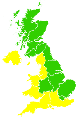 Click on a region for air pollution levels for 25/04/2020