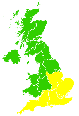 Click on a region for air pollution levels for 25/05/2011