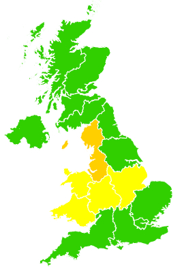 Click on a region for air pollution levels for 25/05/2017