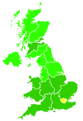 Click on a region for air pollution levels for 25/06/2015