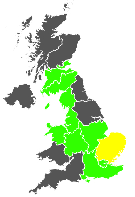 Click on a region for air pollution levels for 25/07/1986